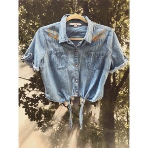 CROP WESTERN 70s BUTTON BLOUSE